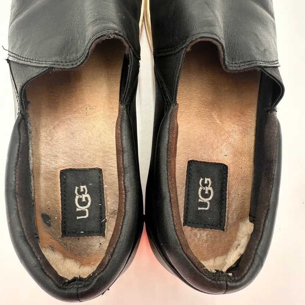 UGG Black Leather Slip On Kitlyn Shoes Size 8.5 - Image 6
