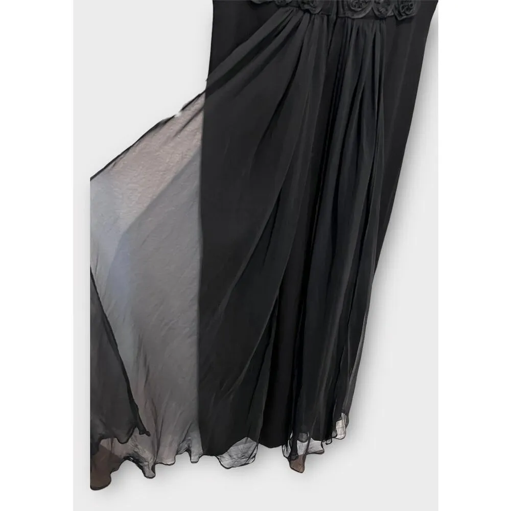 Dave & Johnny 90s Formal Dress High Slit Flowing Train Gown Size 11/12 - Image 8