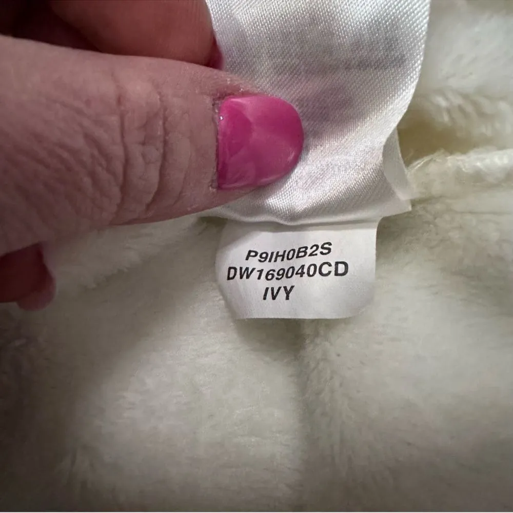 DKNY White Soft Fleece Turtleneck Long Sleeve High Low Pullover Size Medium - Image 12