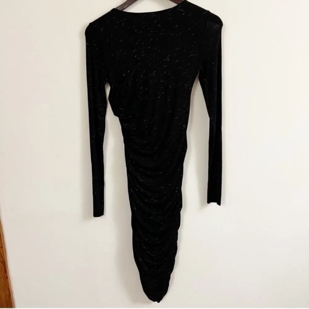 Bailey 44 Anthropologie Yael Side Ruched Midi Dress Stretch Size XS Black NEW - Image 8