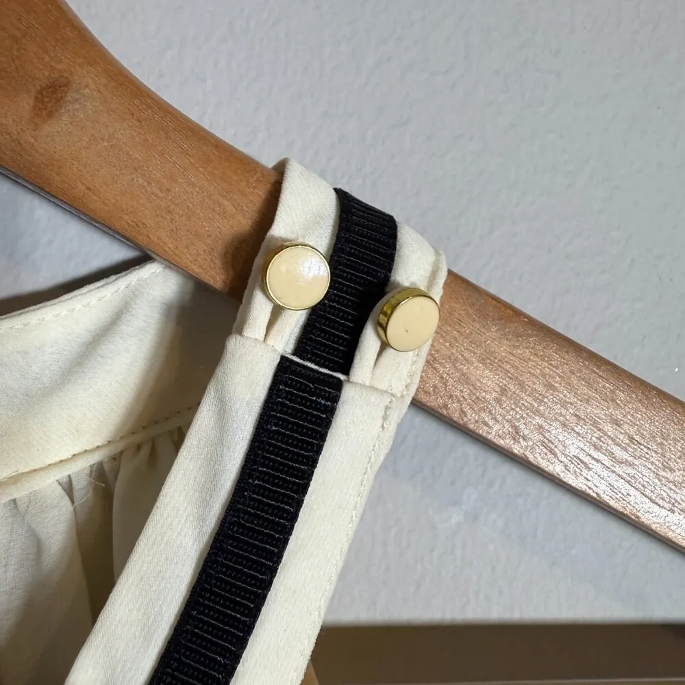 Mango Sleeveless Tennis Cocktail Mini Dress Women's 4 Ivory Chiffon Fit & Flare - Image 8