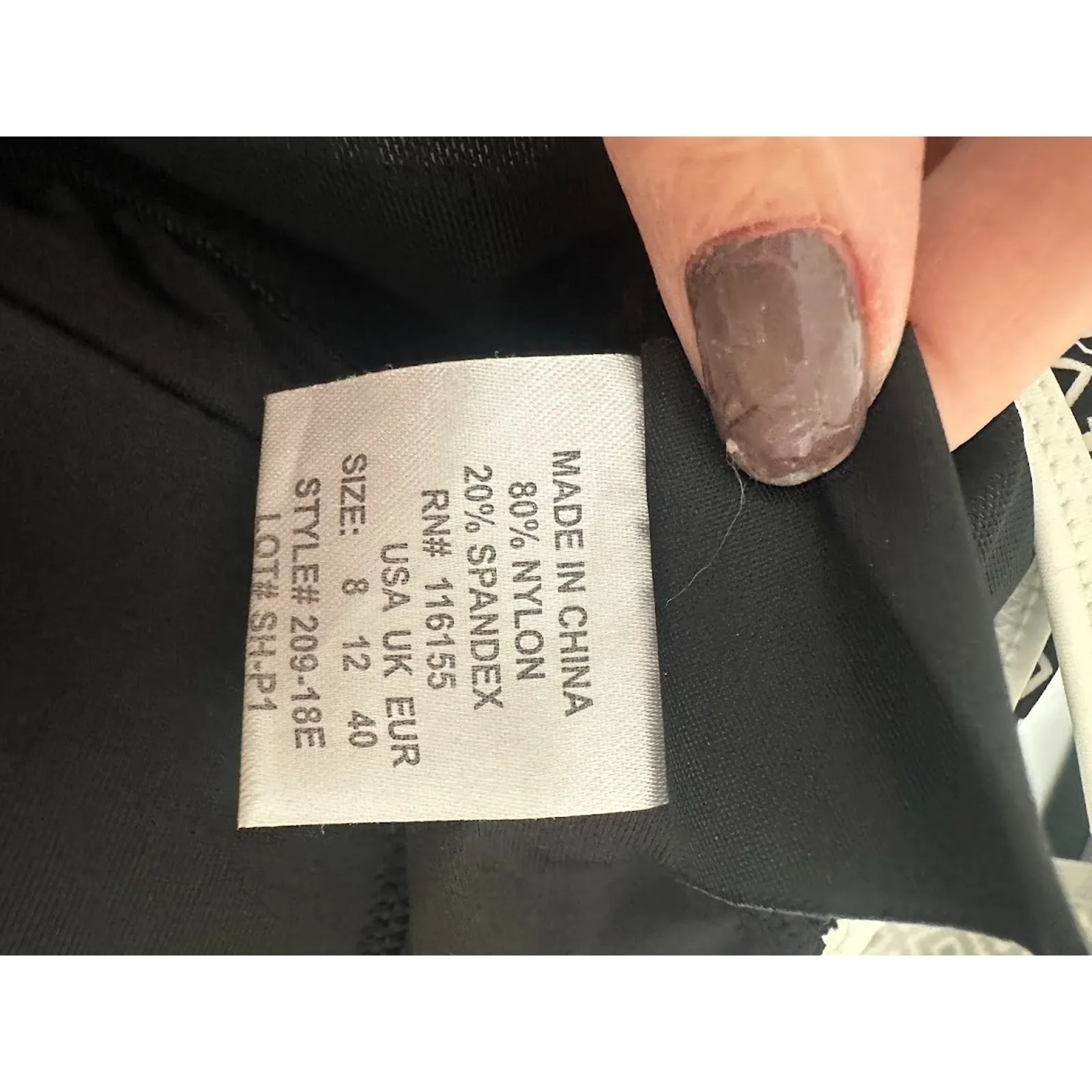 Shore Shapes Swim Dress Size 8 Black White One Piece Tummy Control Skirted Retro - Image 7