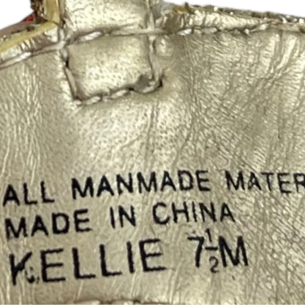 Audrey Brooke Kellie Heels Gold Shimmer Open Toe Slingback Women’s Size 7.5M - Image 12