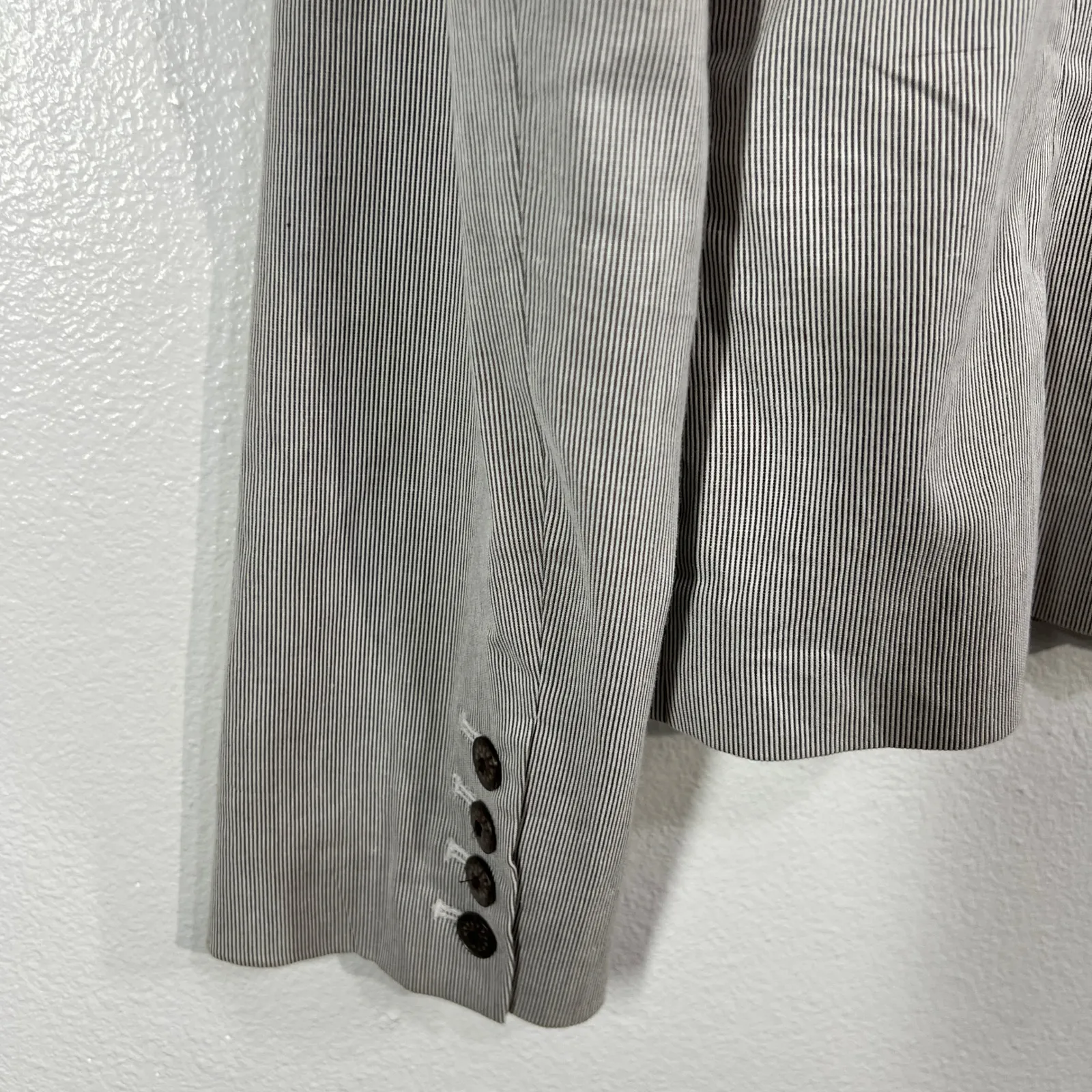 Grace Elements Womens 14 Gray Pinstripe Blazer Jacket Career Office Work Stretch - Image 6