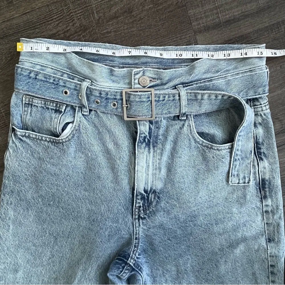PacSun Mom High Rise Jeans With Belt Sz M - Image 5