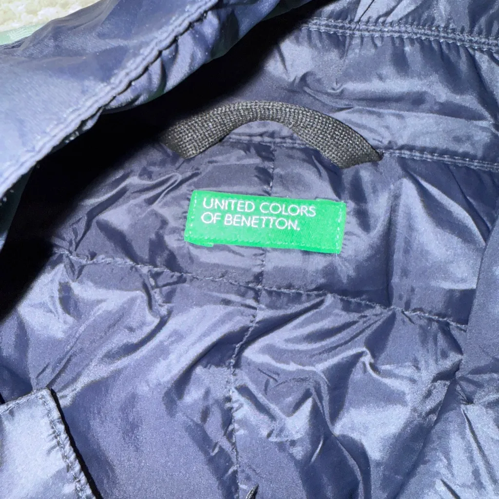 United Colors of Benetton navy blue lightweight puffer jacket size 52 XL - Image 5