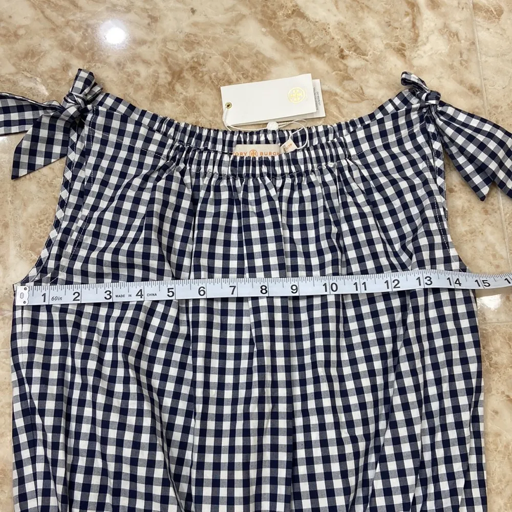 🛍️ Gingham Romper. Blue and white. Size XS. NWT - Image 5