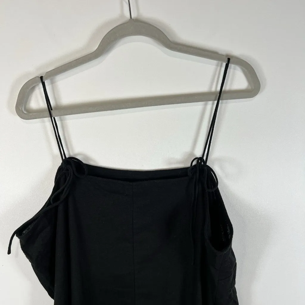 NWT Old Navy‎ Size XXL Petite Black Linen Blend Spaghetti Strap Summer Sun Dress - Image 5