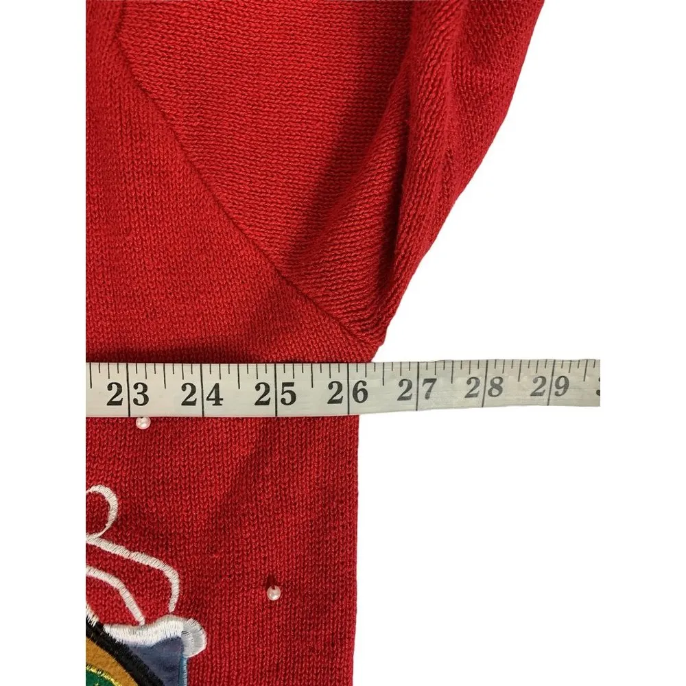 V J Women's North Pole Christmas Sweater Red Size 2X - Image 4