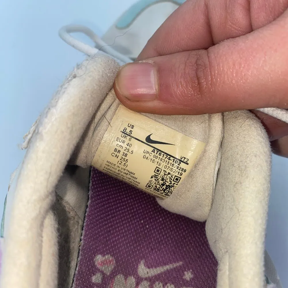 Nike React Athletic Lace-Up White Purple llue Sneakers Women's 8.5 AT6174-102 - Image 6