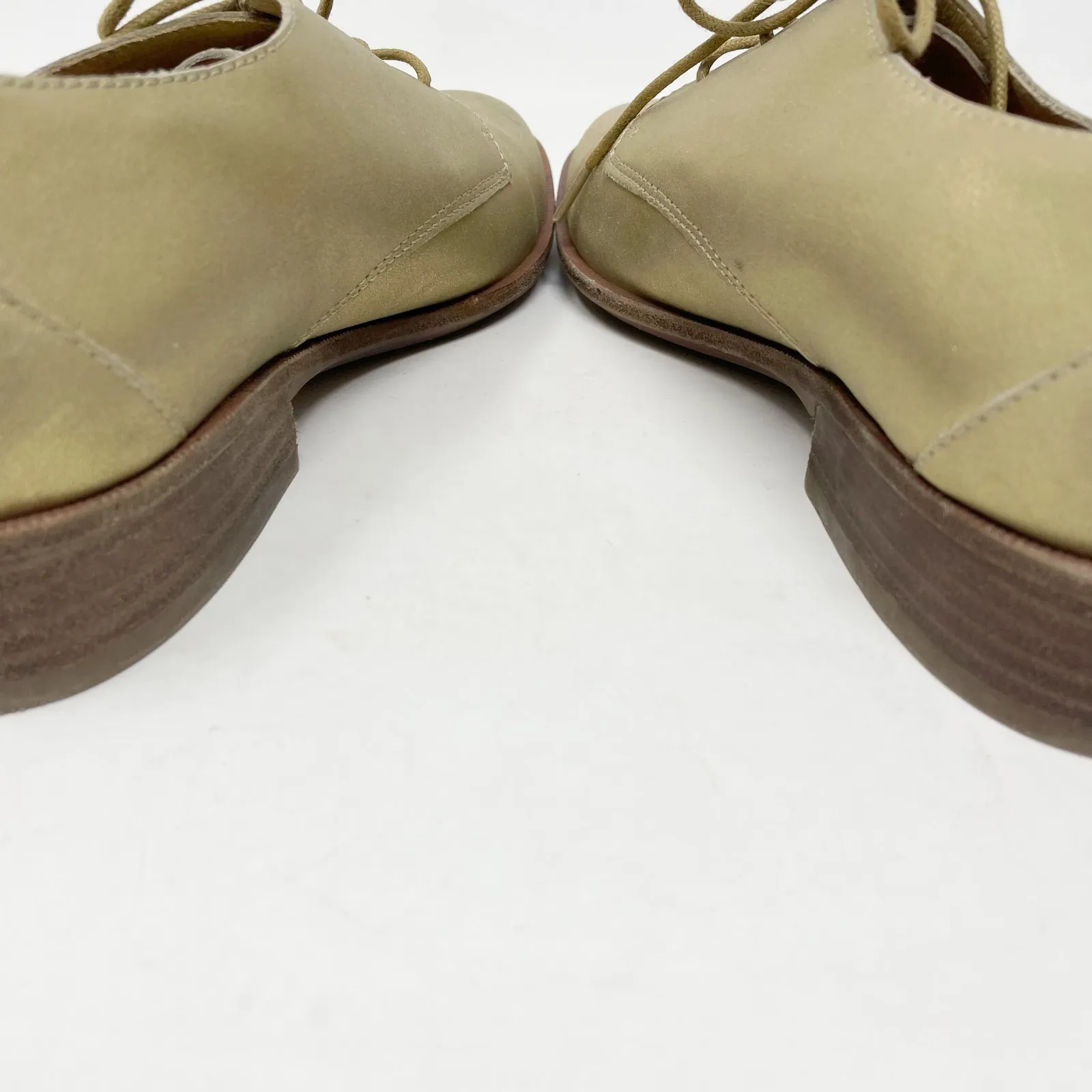 Madewell Frances Light Gold Metallic Leather Lace Up Oxford Shoes Womens 7.5 - Image 8