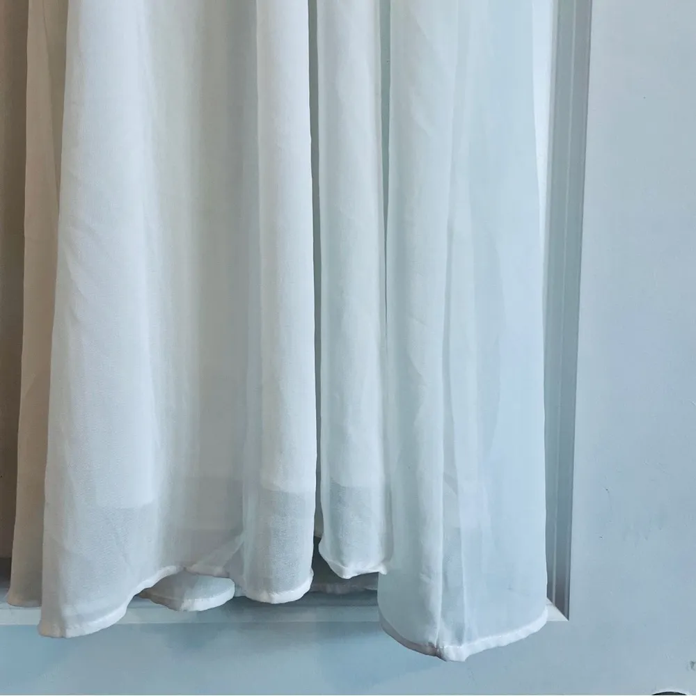 Dreagal White Halter Slip Dress With Lace Neck Detailing Size Medium New W/ Tags - Image 4