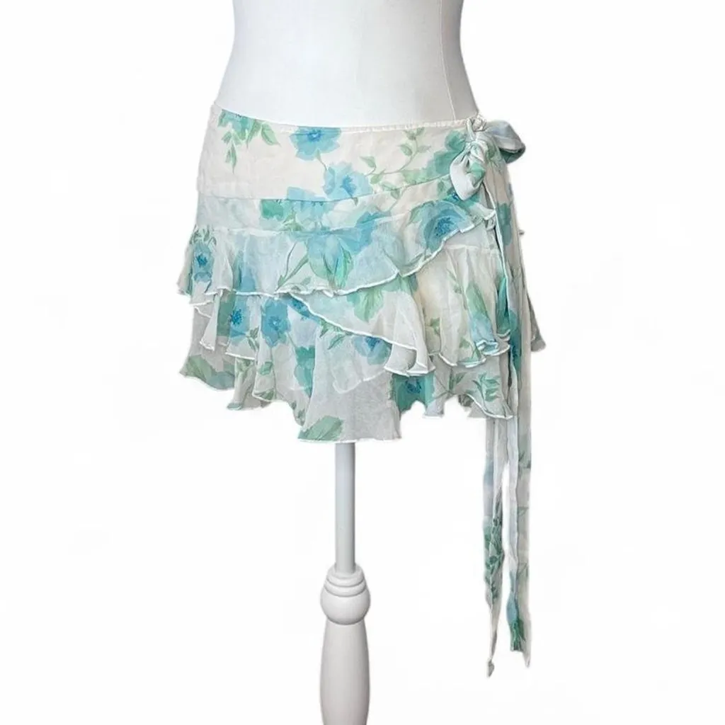 Y2K Abercrombie Silk Mini Skirt - Image 2