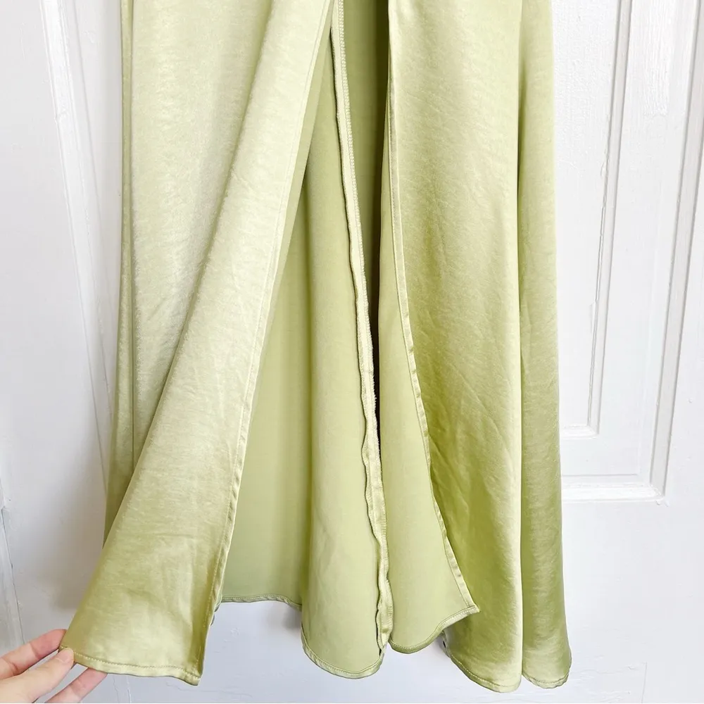 ELLIATT • Kai Maxi Dress in Avocado green satin gown bridesmaid formal - Image 8