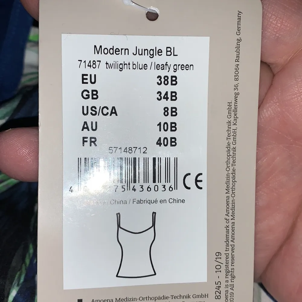 Amoena Modern Jungle Blouson Top | Twilight Blue / Leafy Green | Size 8 - Image 4