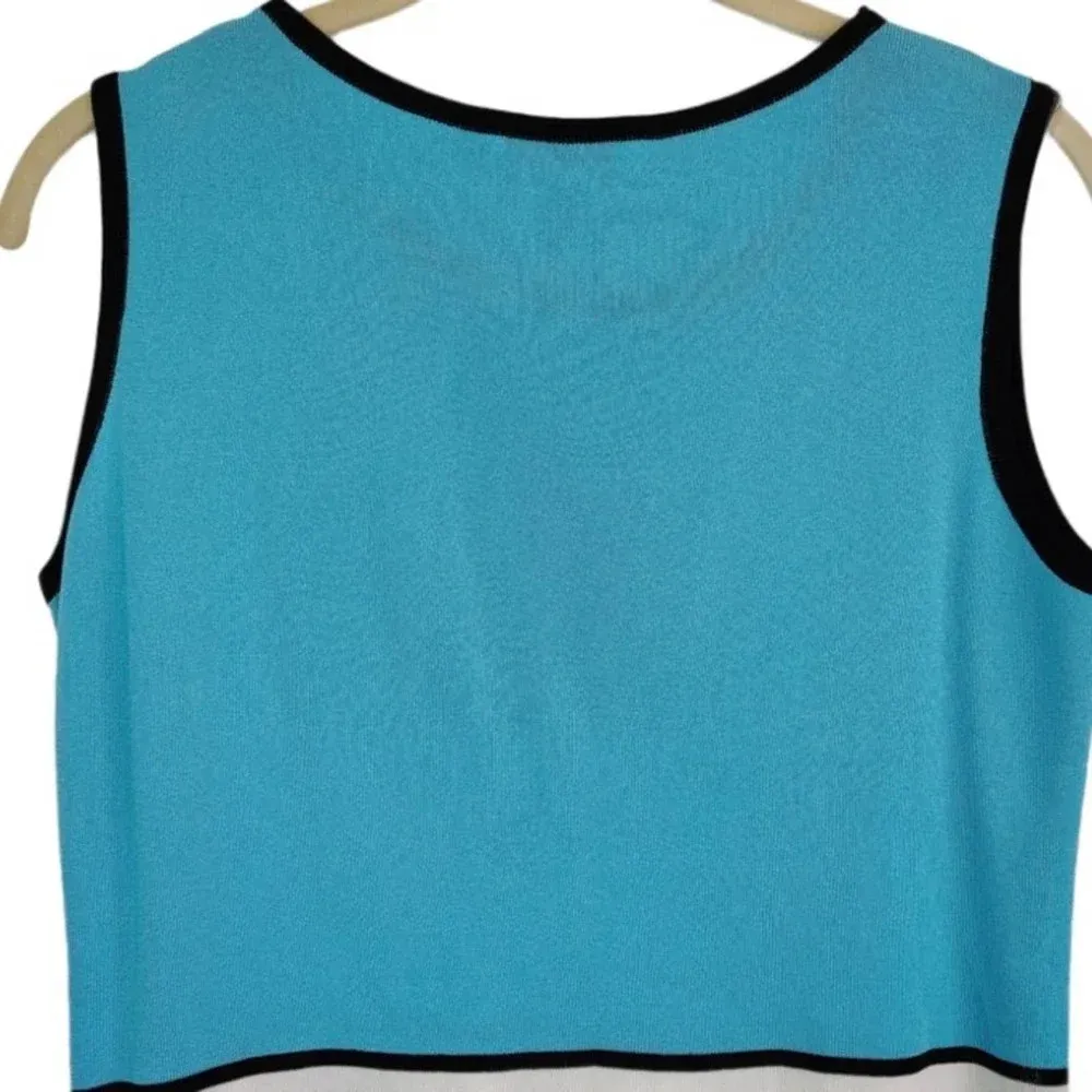 Exclusively Misook Blue / Black Sleeveless Top S - Image 6