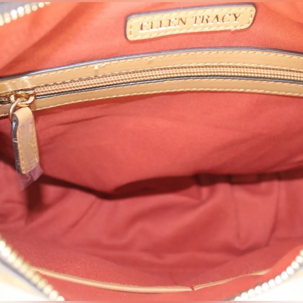 Ellen Tracy | Signature Logo Hobo Shoulder Bag Medium Size - Image 5