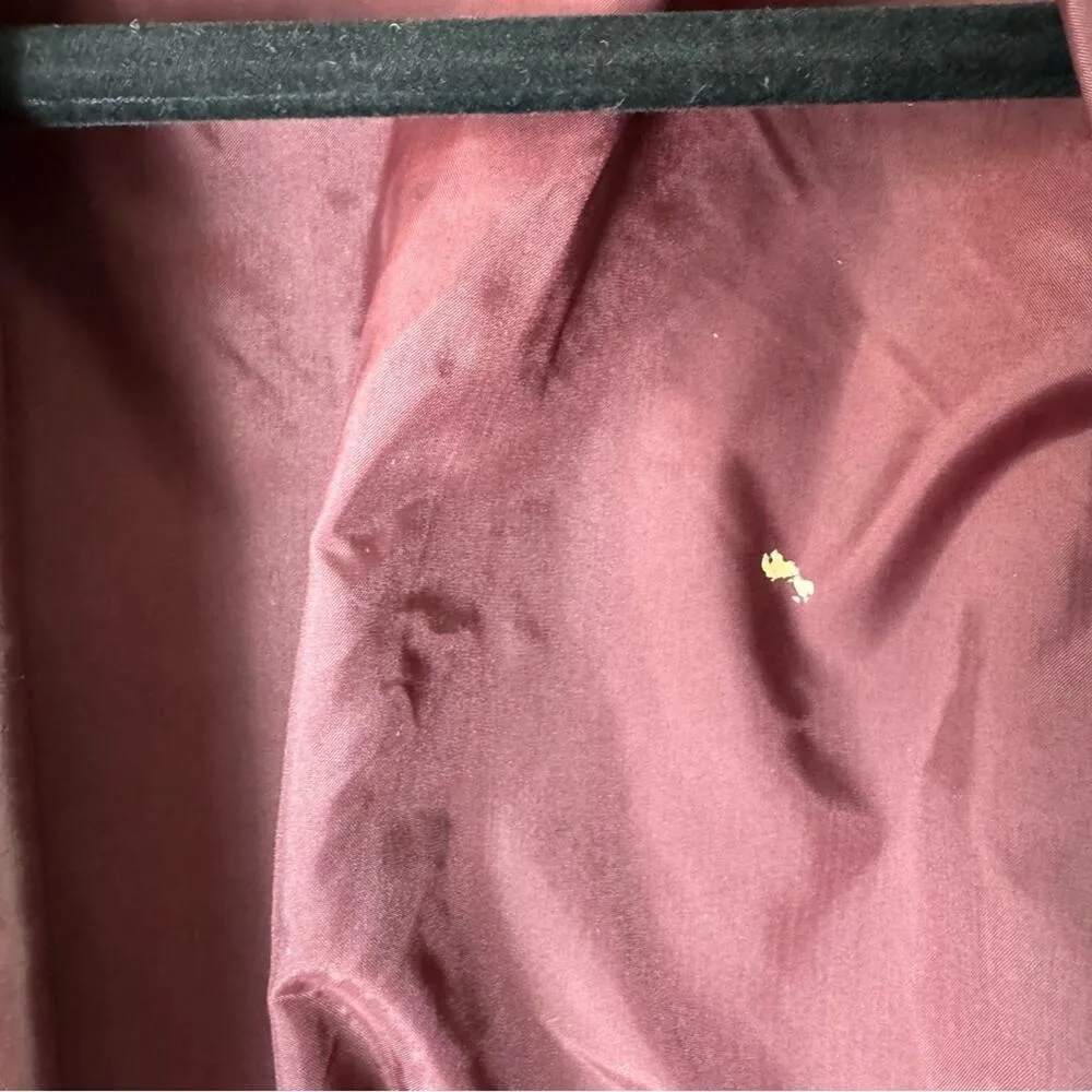 Wilsons Vintage Burgundy Leather Puff Shoulder Fitted Leather Jacket Size 12 - Image 7