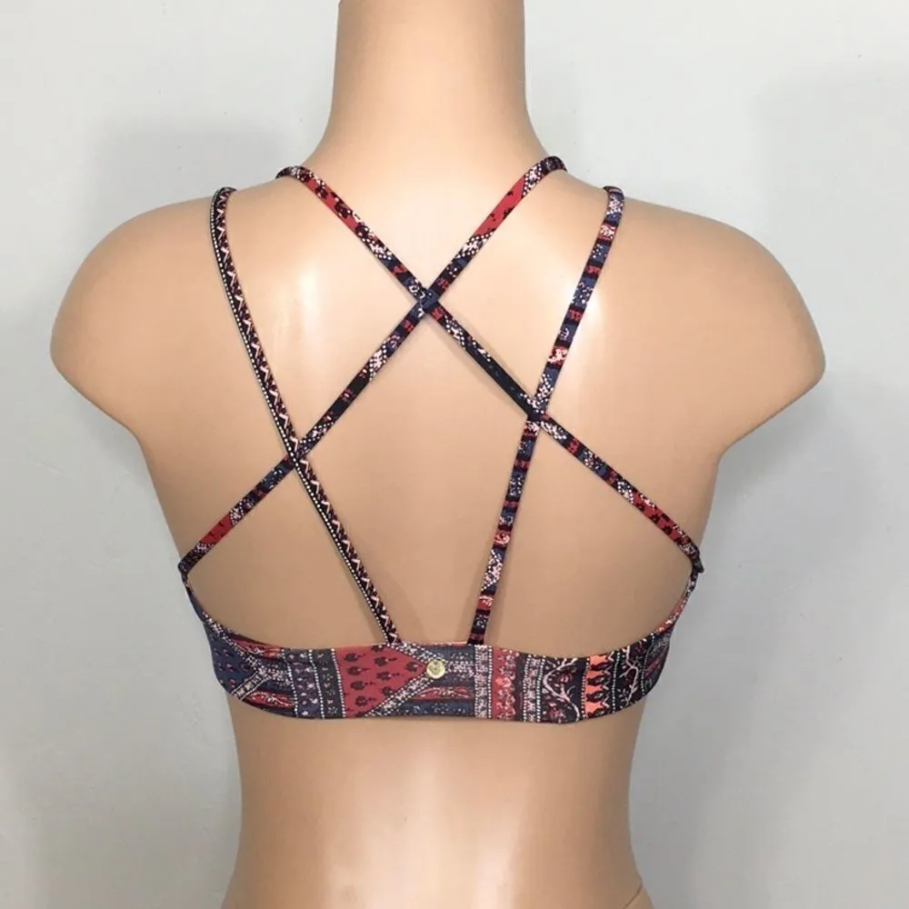 ROXY multicolored halter tie bikini top. New - Image 4