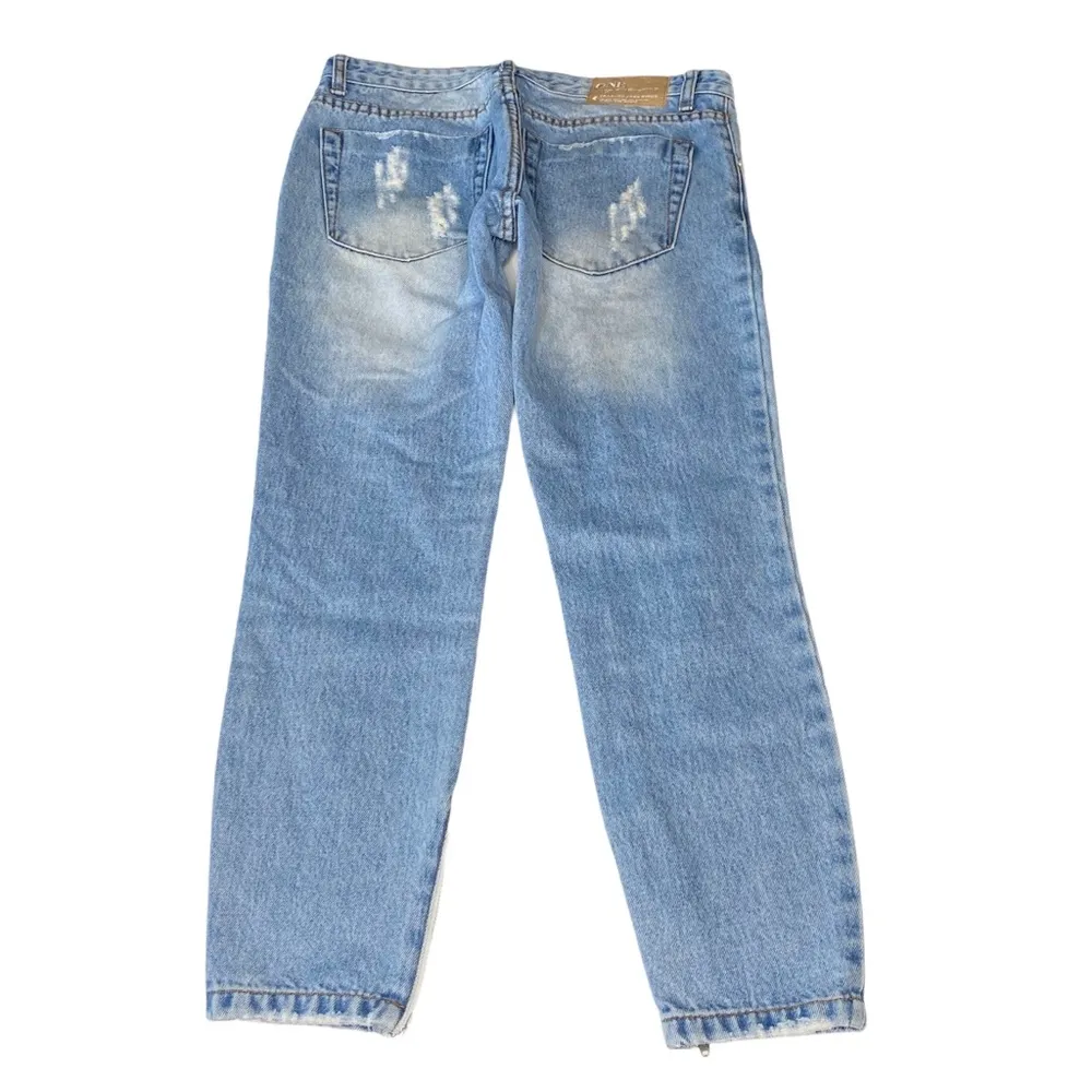 Rare: new Hailey Bieber’s  ☻︎ Patch Trashed Freebirds Jeans ☻︎ Rips - Image 10