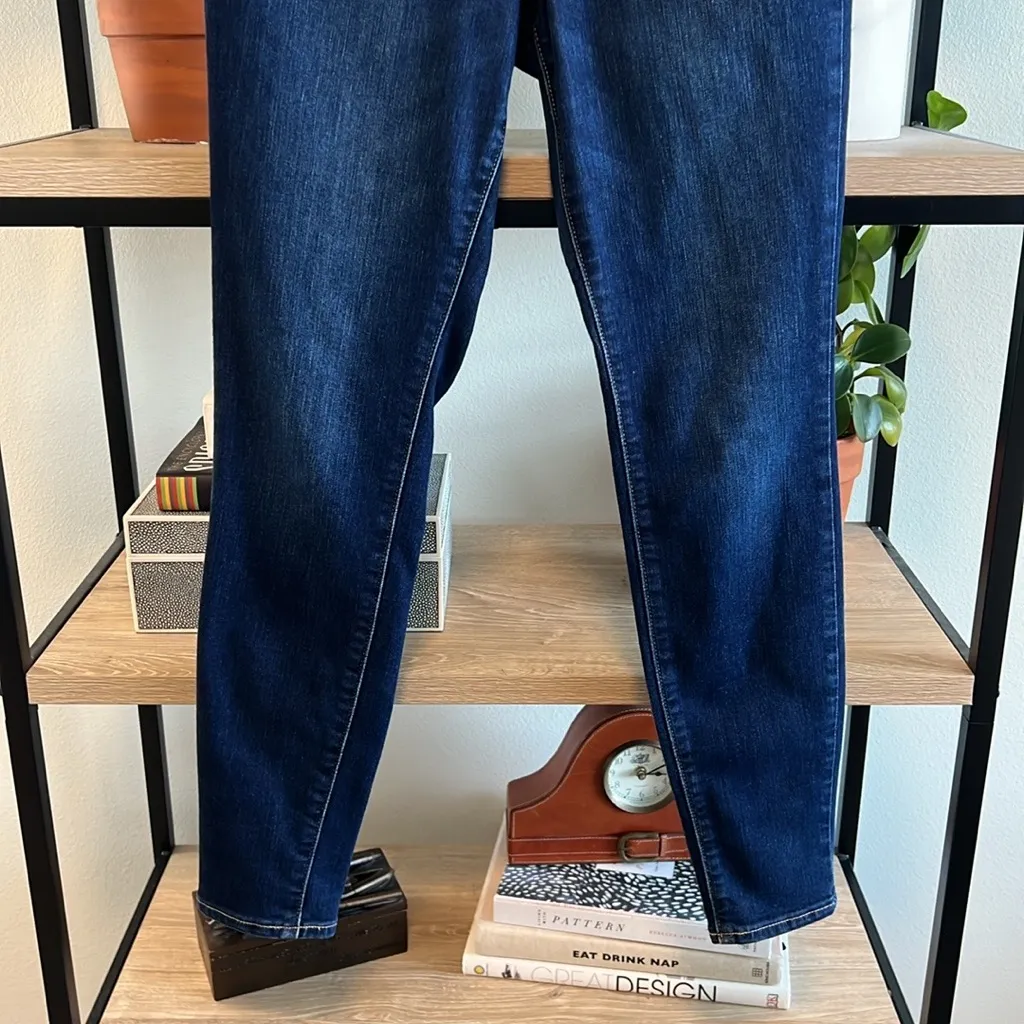 Athleta Sculptex Mid-Rise Dark Wash Skinny Ankle Jeans, 8 - Image 3