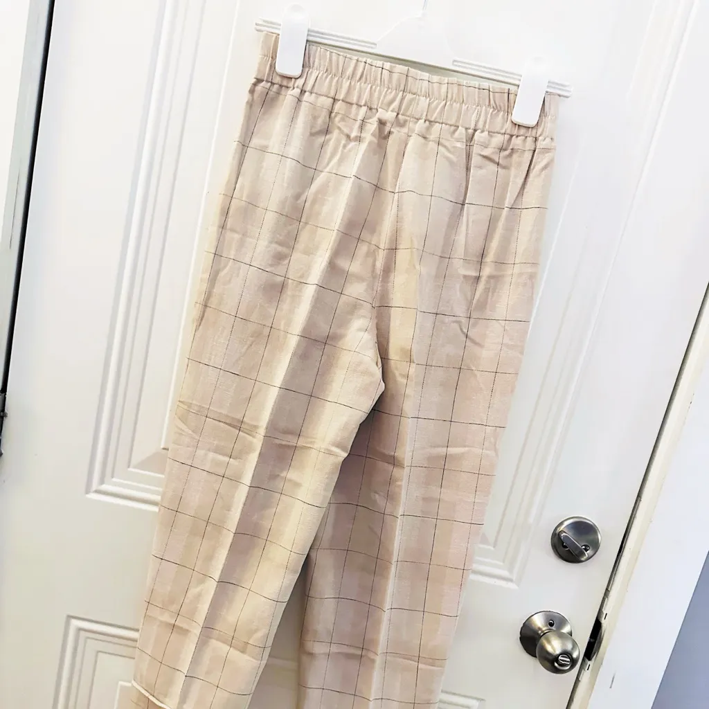 NWT‎ Zara Cropped Cuffed Plaid Pants XS - Image 7
