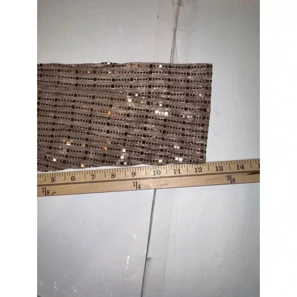 Sara Michelle Womens Sequin Tops 3/4 Sleeve Glitter Sparkly Party Blouse Size 2X Gold - Image 11