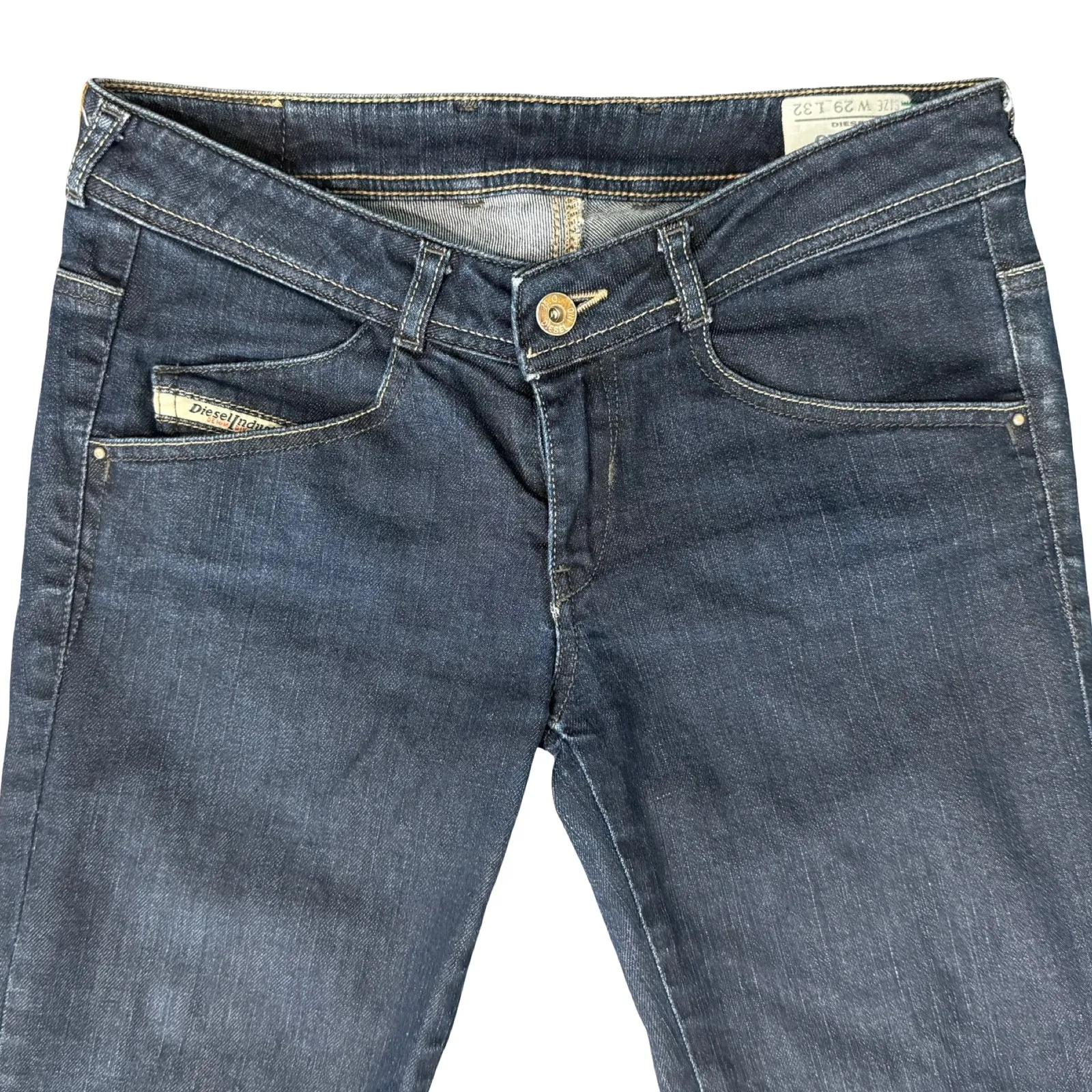 Diesel Dark Wash 008AA Stretch Clushy Back Zipper Low Rise Skinny Jeans size 29 - Image 14