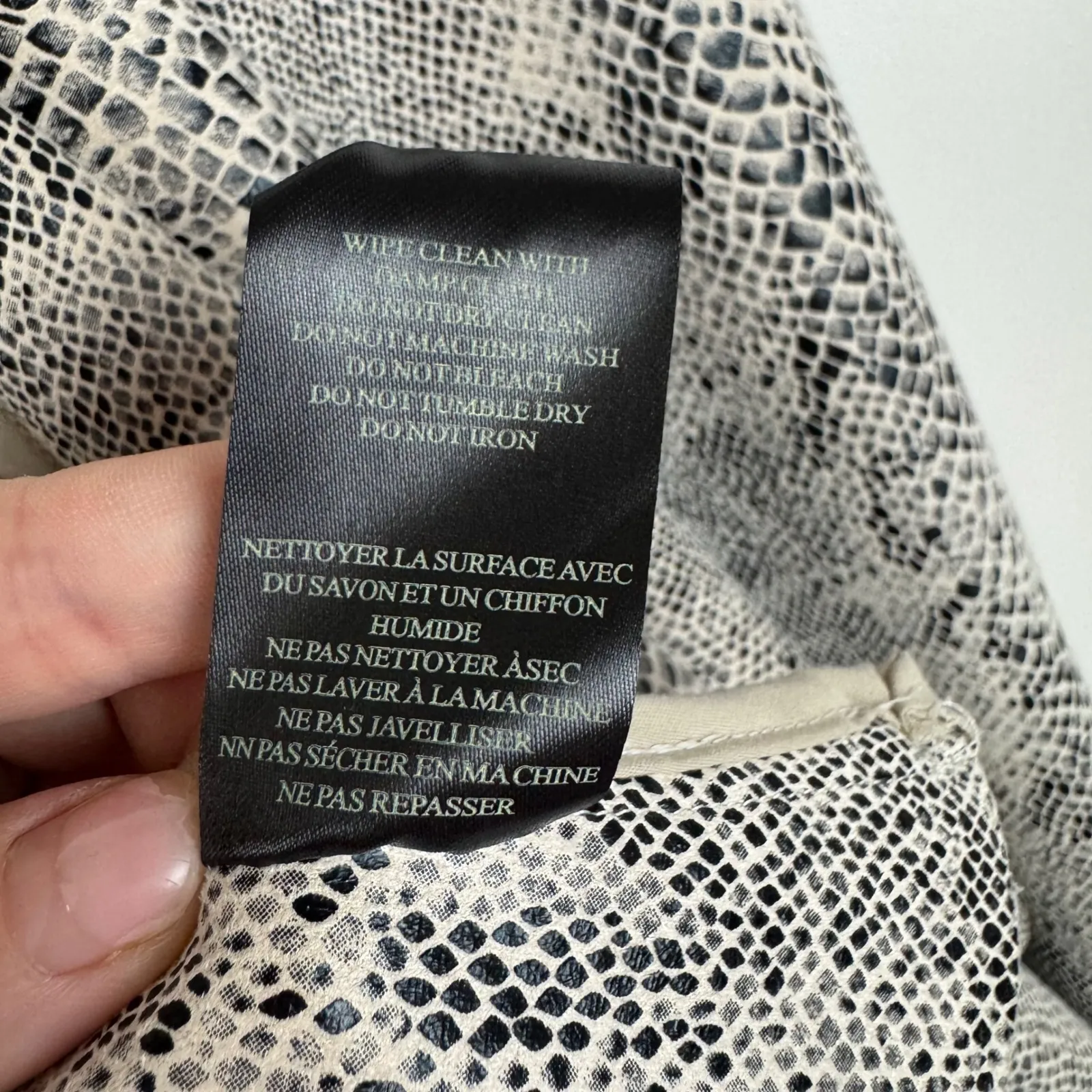 BLANK NYC‎ Draped Serpent Jacket Large Neutral Motif Snake Open Faux Leather - Image 11