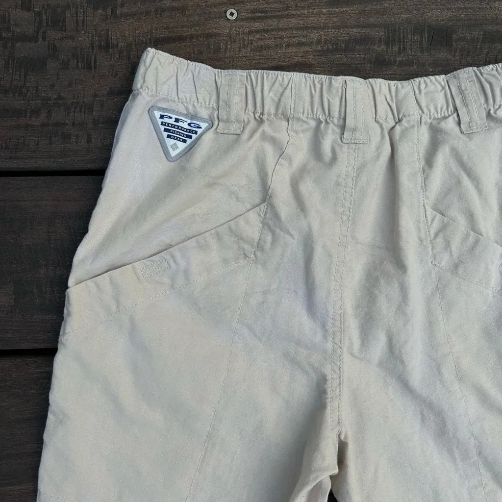 Columbia PFG Sportswear Cotton Tan/Beige Cargo Shorts - Image 4