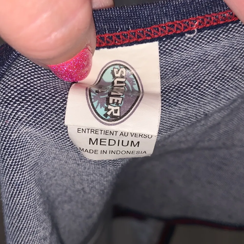 Summer Girl belted stretch faux denim bikini swim suit bottom Blue Size M - Image 4