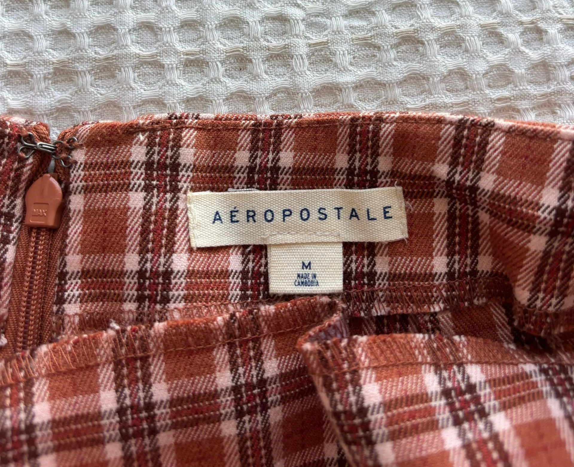 Orange Brown Plaid Skirt  - Image 6