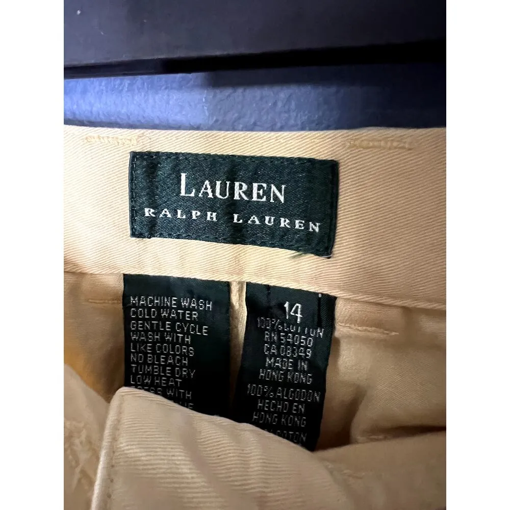 Lauren Ralph Lauren Cropped Wide Leg Jeans Yellow High Waisted Size 14 Lagenlook - Image 5