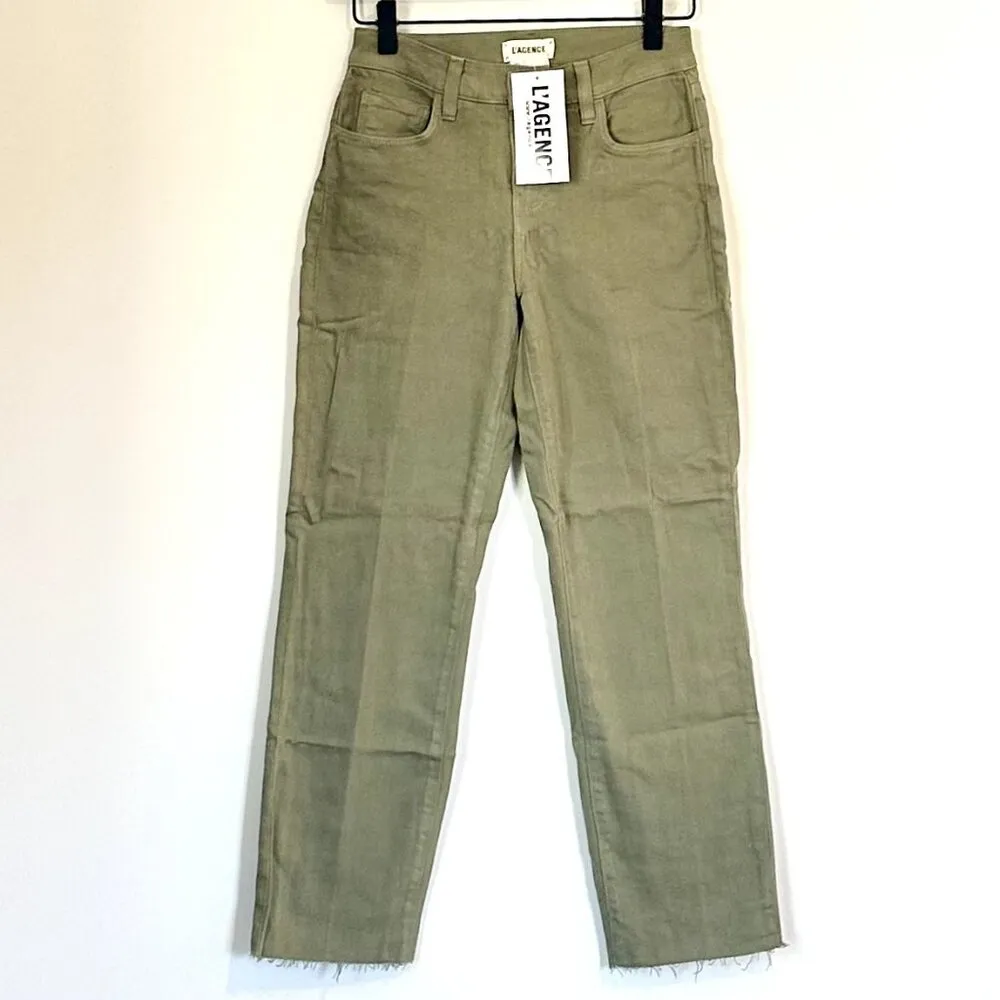 NWT L'AGENCE Sada High Rise Slim Cropped Jean in Basil - Size 23 - Image 2