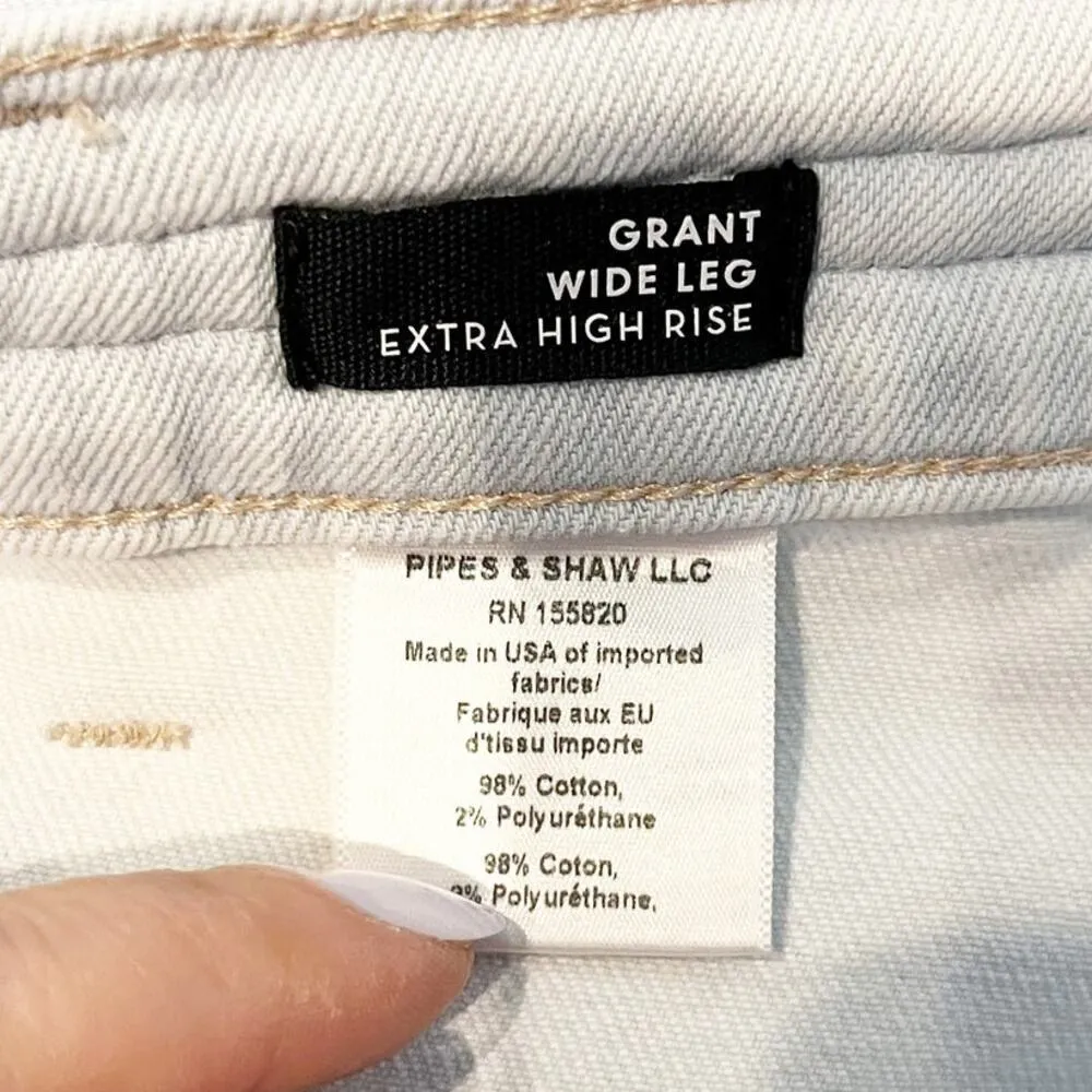 Veronica Beard Grant Braided Waist Extra High Rise Wide Leg Jeans Aspen Blue 10 - Image 6