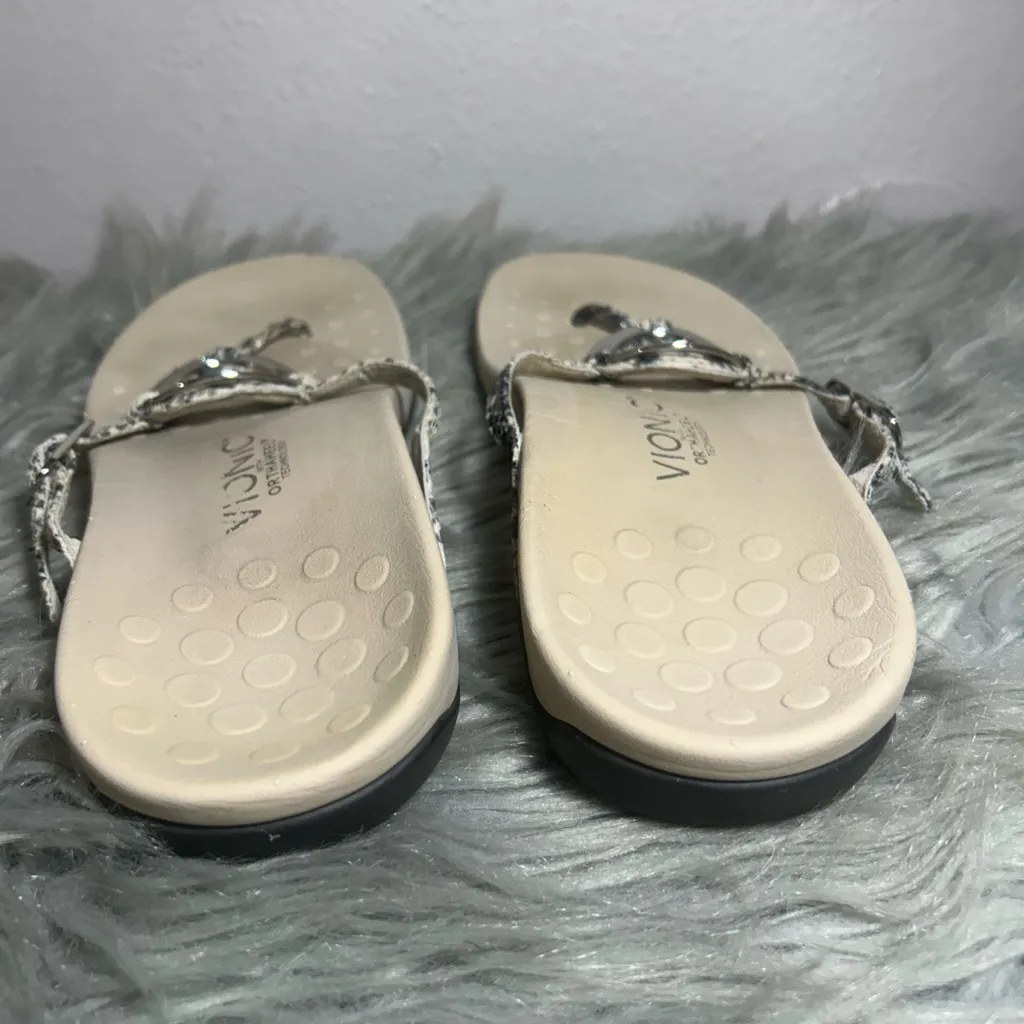 Vionic Rest Karina Snakeskin Print Thong Sandals Supportive Stylish Sandals Sz 9 - Image 5
