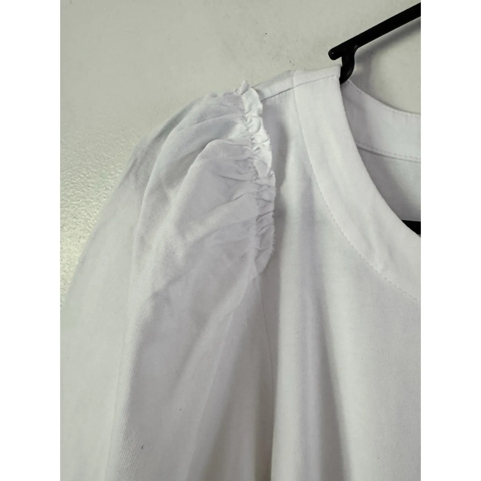 NWT Madewell Puff Sleeve Pullover Cotton Tee White Size Medium - Image 5