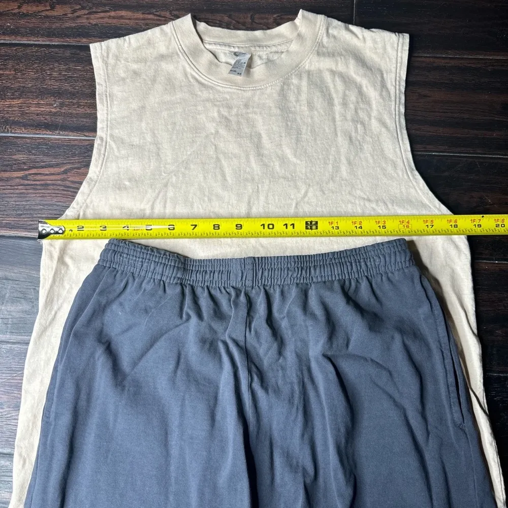 Tank top and shorts set cotton Los Angeles apparel basic casual beach summer - Image 3