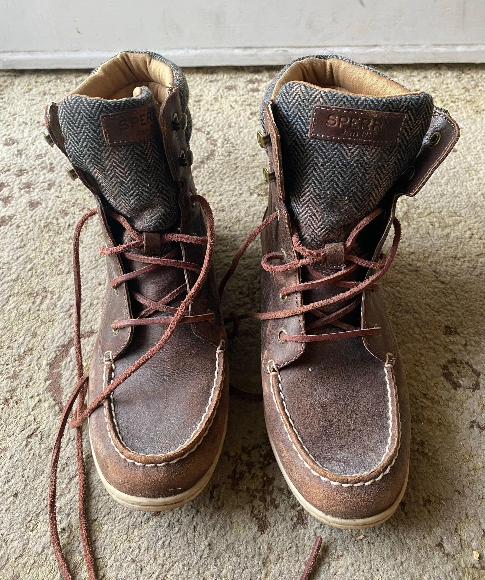 Sperry Distressed Brown Leather Booties - Image 3