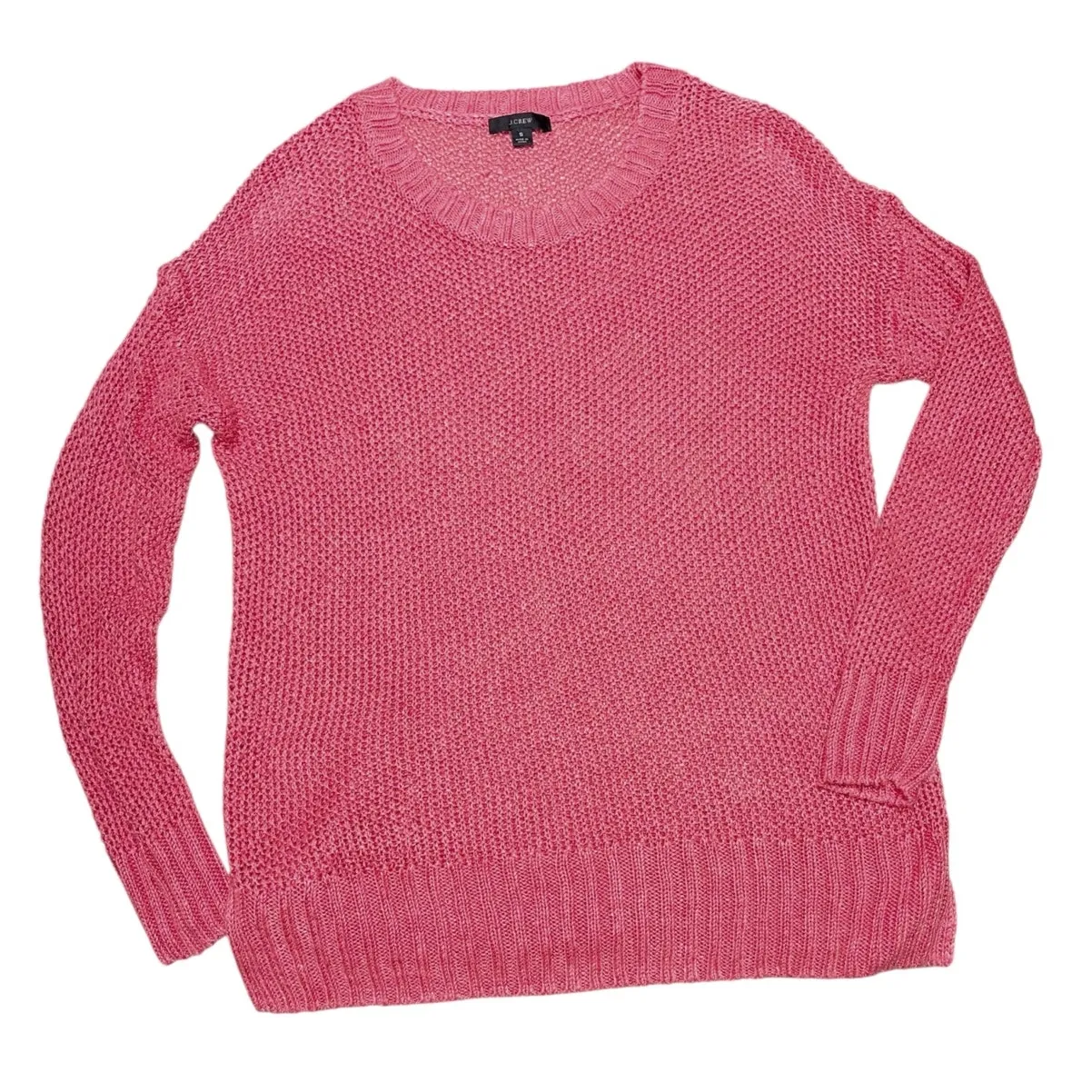 J.Crew Coral Beach Open Knit Sweater size Small - Image 6