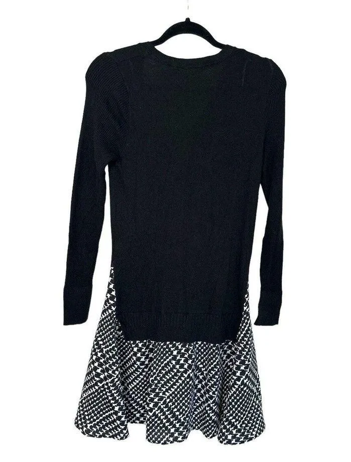 Victorias Secret Womens Dress Cashmere Sweater Long Sleeve Black White Size XS - Image 4