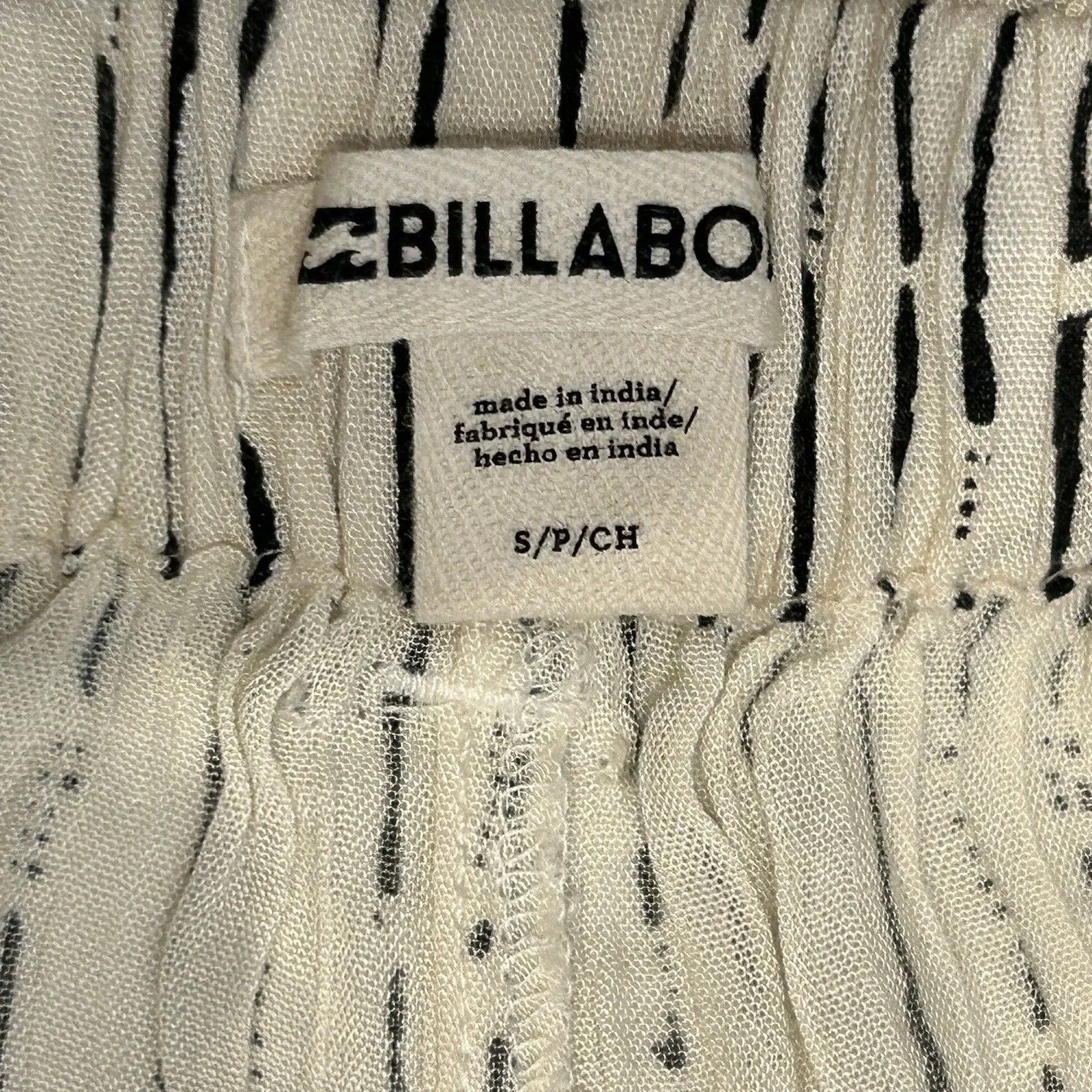 BILLABONG UO Happy‎ Dance Striped Wide-Leg Elastic Waist Pants Sz S Palazzo Boho - Image 4