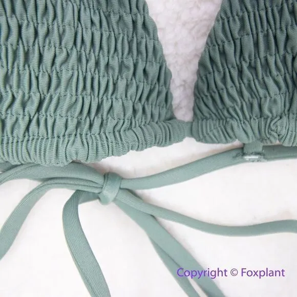 NEW Aila Blue Free People Soraya Bikini‎ Top, green, size XL - Image 7