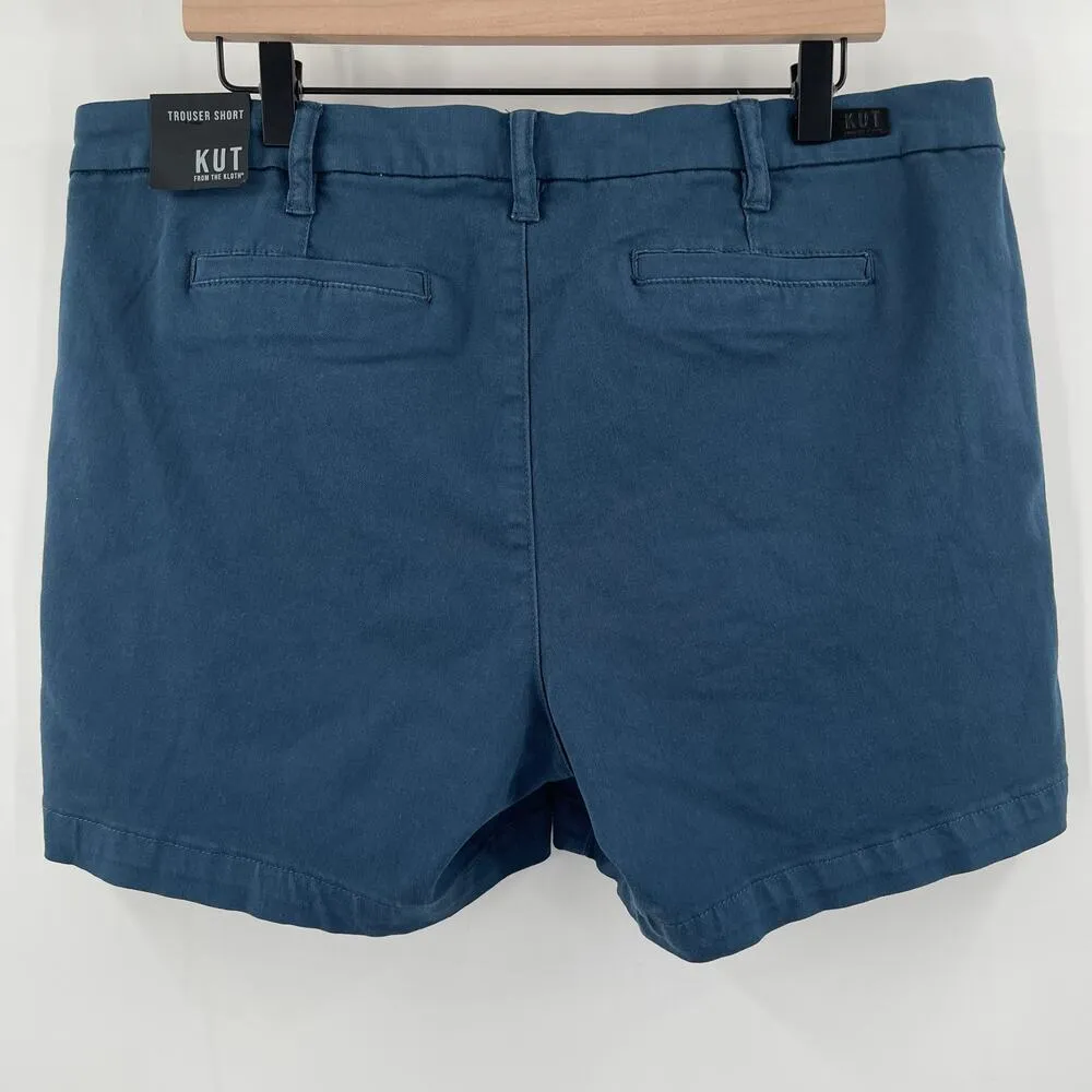 KUT FROM THE KLOTH Shorts Size 16 Trouser Blue Cotton Stretch NWT Summer Casual - Image 2