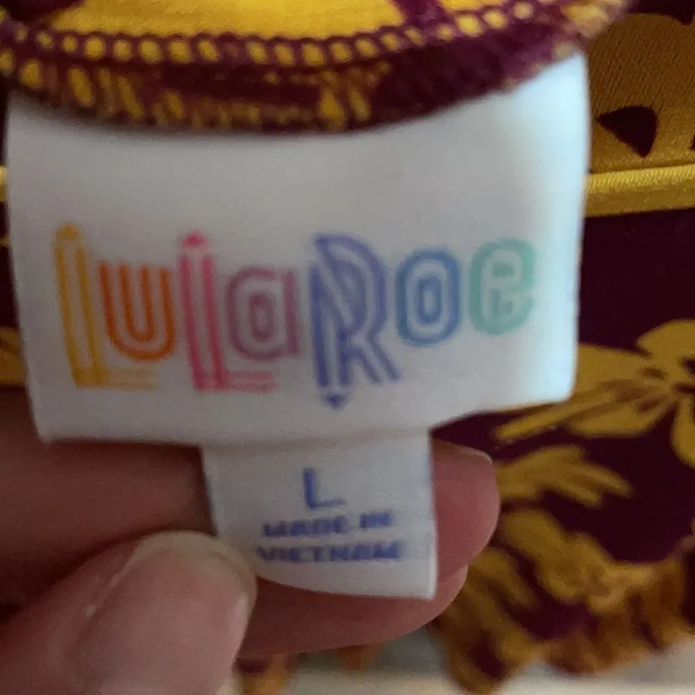 ✨LuLaRoe Purple & Gold Floral Azure A-line skirt - Image 6