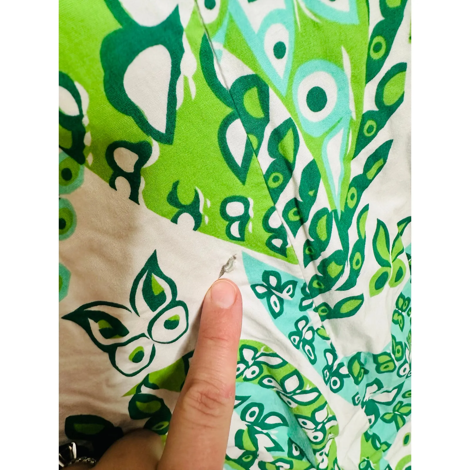 STAUD Green White Paisley Printed Three Quarter Sleeve Caroline Midi Dress sz 12 - Image 9