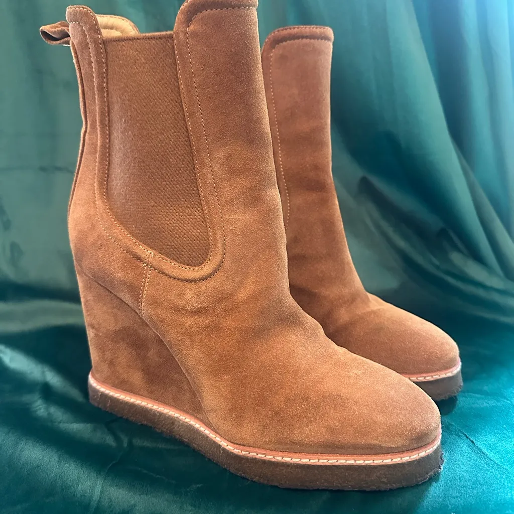 Veronica Beard Carmel suede wedge boots size 10 - Image 2