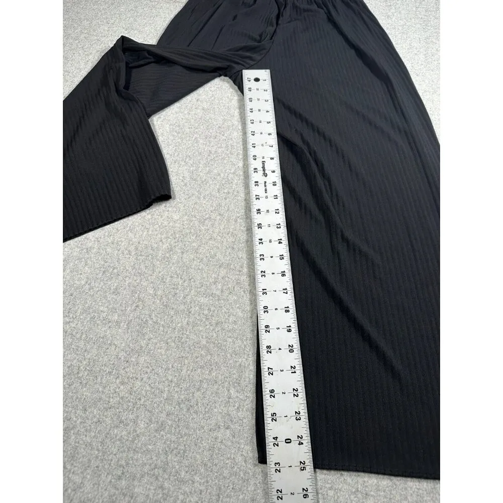 Uniqlo Pull On Pants Womens Small Elastic Black Wide Leg Stretch Lightweight - Image 4