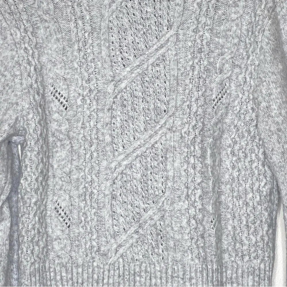 Express gray knit sweater with back  satin bow wool blend - Image 4