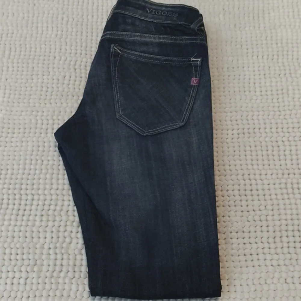 Women's Vigoss Dark Denim Wash Skinny Jeans Size 25/27 EUC #6866 - Image 4